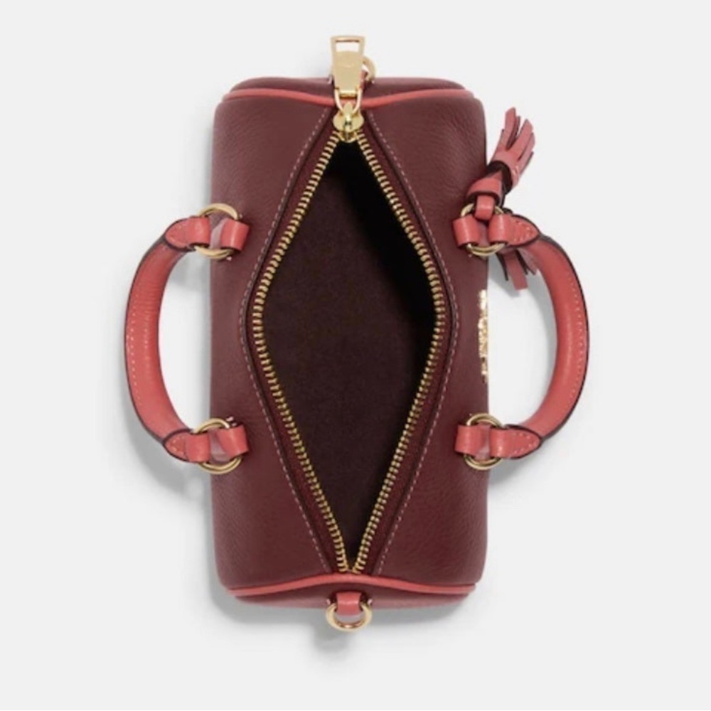 NWT COACH CB876 LACEY CROSSBODY LEATHER SHOULDER BAG GOLD/WINE MULTI - Picture 7 of 10